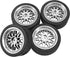 OD 2.55" Rubber Tires & Plastic Wheel Rims 12mm Hex Hub Compatible with HSP Tamiya HPI Kyosho Redcat ExceedRC 1/10 On-Road Touring Car,WLtoys 1/14 144001 RC Buggy (Silver)