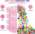 3 4 5 6 7 8+ Stackable Sensory Bin, Unicorn & Pet Sensory Sand, Unicorn and Pet Sandbox with Play Sand for Toddlers