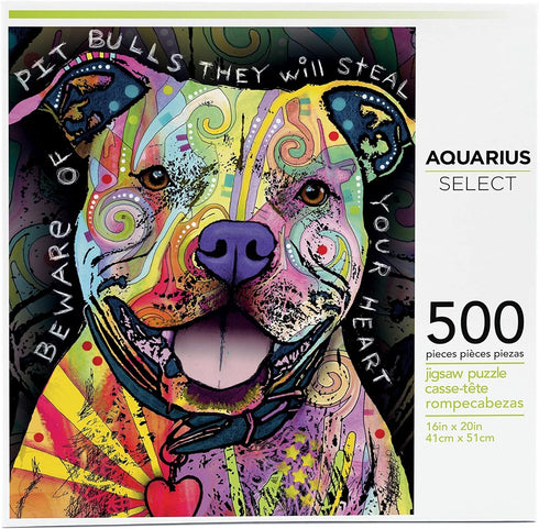 AQUARIUS - Dean Russo Beware Pit Bull - 500 Piece Jigsaw Puzzle