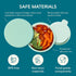 (Set 4) Pandaloo Porcelain Kids Bowls with Removable Silicone Sleeve & Lid Strong Suction Base, Microwave & Dishwasher