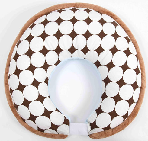 Dots Blue/Chocolate Nursing Pillow Cover Only