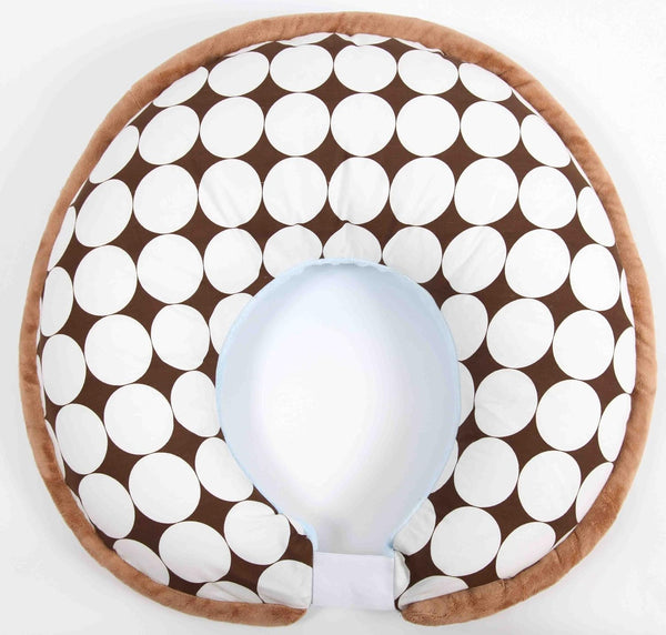 Dots Blue/Chocolate Nursing Pillow Cover Only