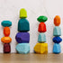16 Pcs Colored Wooden Stacking Blocks, Solid Wood Rocks Building Toys for Kids Toddlers Educational Games
