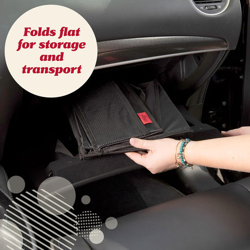 9 Lusso Gear Car Seat Organizer - Built-In Car Cup Holders & Mesh Pockets - Foldable Back Seat Organizer with Handles