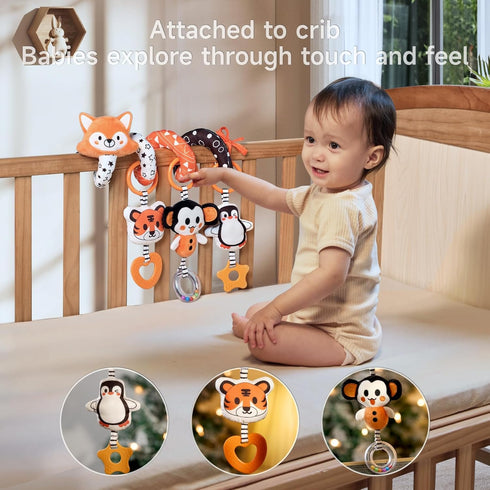 TUMAMA KIDS 3 0-12 TUMAMA Baby Car Seat Toys, Black and White High Contrast Newborn Infant Hanging Toys, Crib Stroller