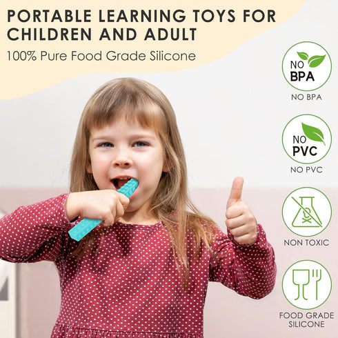 5 Pack ERKOON Sensory Chew Toys for Autistic Children, Silicone Chewy Tubes Teething Tubes for Autism, ADHD, SPD