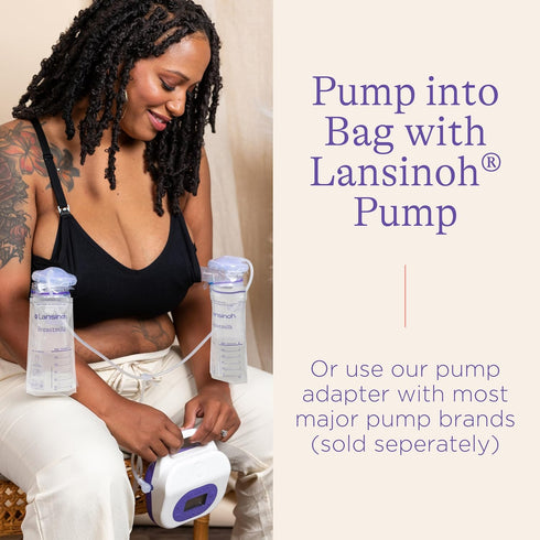Lansinoh Breastmilk Storage Bags, 100 Count, Easy to Use for Feeding, Baby Essentials, Presterilized, Hygienically