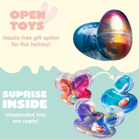 24 3+ Packs, JOYIN Pcs Galaxy Slime Eggs with Toys, Unscented, Multi-color, Easter, Space Theme, Years, Small, Multi