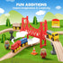 55PCS Set 3-7, Tiny Land Wooden Train - Compatible with Major Brand Tracks, Educational Toy for Toddlers & Kids Ages