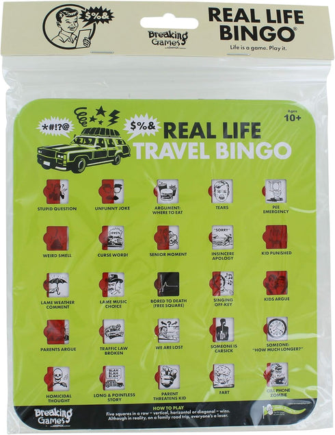 Real Life Travel Bingo - Breaking Games - Compact & Durable Family Game for Road Trips, Flights, and Adventures