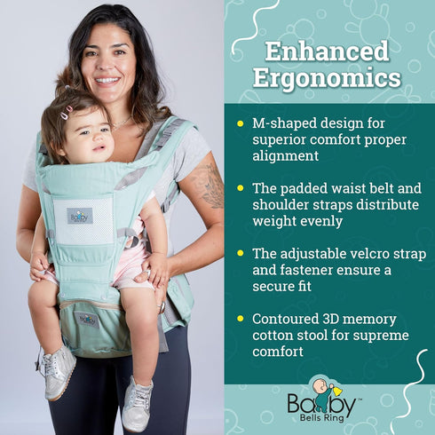 6-in-1 43 Inches, 2-36 6-45 lb Baby Carrier - Ergonomic Soft Carrier with Hip Seat and Large Storage, Front and Back