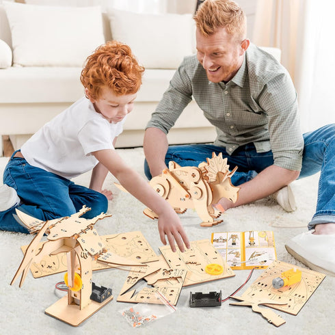 8-10-12, 4 1 8-12, 3D Dinosaur STEM Kits for Kids Ages in Wood Building Toys for Boys Age Build It Yourself Woodworking