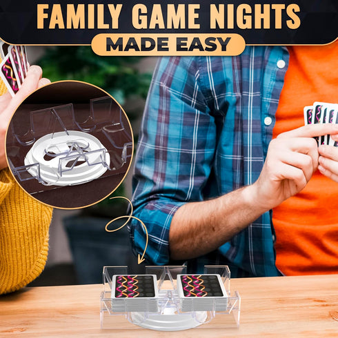 360 2 Playing Cards Holder Rotating Compact Plastic Playing Card Tray for Easy Access Decks with Smooth Rotation |