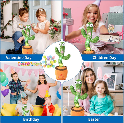 0-6 3-6 6-12 12-18 2 3 4 5 6 7 8 9 10 120 Rechargeable Dancing Talking Cactus Baby Toys Months, Toddler Boys Girls