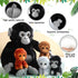 Lenwen 5 Pcs Plush Gorilla Stuffed Animals Set, 14 Inch Large Mommy Gorilla with 4 Baby Gorillas