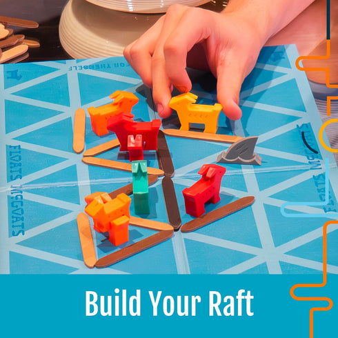 2-4 10+ Hootenanny Games Floats McGoats Board Game | Build a Raft & Save Your Goats | Perfect for Family Games |