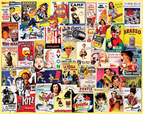 White Mountain - Vintage Ads, 500 Piece Jigsaw Puzzle, Retro puzzle
