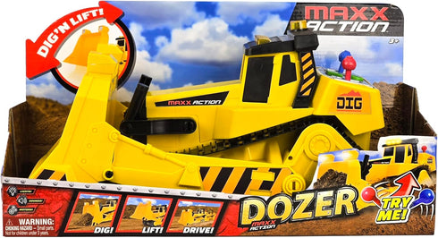 16" Dozer Maxx Action with Joystick Controls, Lights, Construction Sounds, Motorized Movement, and Real Working Bucket