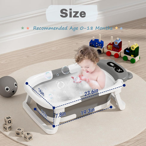 AVIDOR Baby Bathtub,Collapsible Bathtub for Newborn to Toddler,Durable Essential Infant Bath Tub,Portable Travel Baby