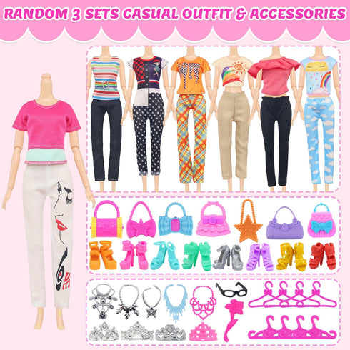 75 Package,5 4 8 3 Set 2 Swimsuit,30 20 10 3-10 Pcs Doll Clothes and Accessories Gift Box Wedding Gowns Evening Dresses