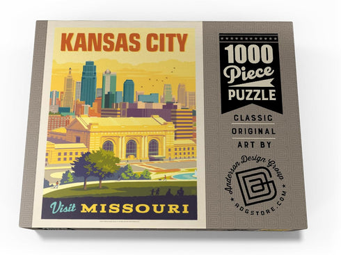 MyPuzzle Missouri Vintage Poster: Kansas City, Union Station - Premium 1000 Piece Jigsaw Puzzle for Adults