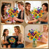 Set 912PCS 18 12+ CUBIMANA Wild Flowers Bouquet Building with Lights - Wildflower Botanicals Collection Building Blocks