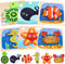 LovesTown 6PCS Wooden Toddler Puzzles - Montessori Sea Animal Jigsaw Puzzles for Kids Educational Gift