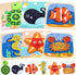 LovesTown 6PCS Wooden Toddler Puzzles - Montessori Sea Animal Jigsaw Puzzles for Kids Educational Gift