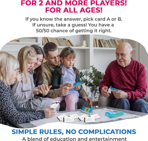 8-12 500+ Board Games for Kids Family Card Games for Kids and Adults Geography Trivia Cards for Family Game Night Who