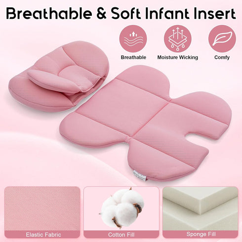 Infant Car Seat Insert with Extra Headrest for Preemie to Newborn, Thickened Baby Car Seat Head Support for Girls Boys
