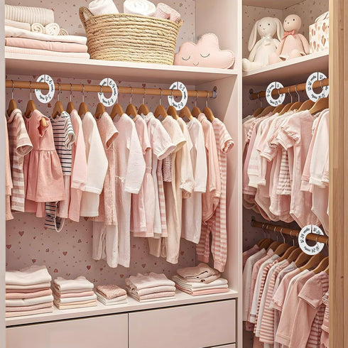 Hadnves Closet Closet 6 Baby Dividers Unisex Round Baby Clothes Dividers Nursery Organizer Decor Double-Sided Fits Most