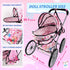 Set 12 Inch Set 2+ SMILESSKIDDO Baby Doll Stroller Toy - Soft Body Dolls with Accessories Dining Chair, Doll Clothes