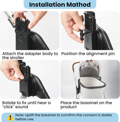 fantovo V1/V2/V3 (2-Pack) Connector for UPPAbaby Bassinet to Nuna TRIV Next & Nuna SWIV -Easy to Install, Safe