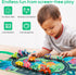 HELLOWOOD Dinosaur Toys for Toddlers Age 2-4, Wooden Dinosaur Train Set with Playmat and Storage Bag