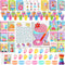 BenLouis 84Pcs Candyland Party Favors Ice Cream Donut Coloring Book Crayon Stickers