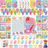 BenLouis 168Pcs Candyland Party Favors Ice Cream Donut Coloring Book Crayon Stickers