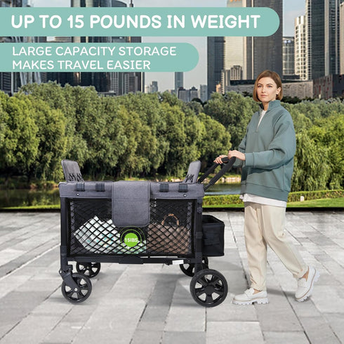 Stroller Wagon Cargo Net, Baby Stroller Organizer Mesh for Extra Storage Space, Compatible with WONDERFOLD Models