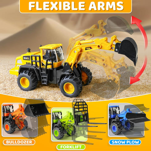 3 4 5 6 7 8 Bulldozer Beestech Construction Truck Toys for Years Old Boys, Truck Vehicles Sand Sandbox Beach Toys