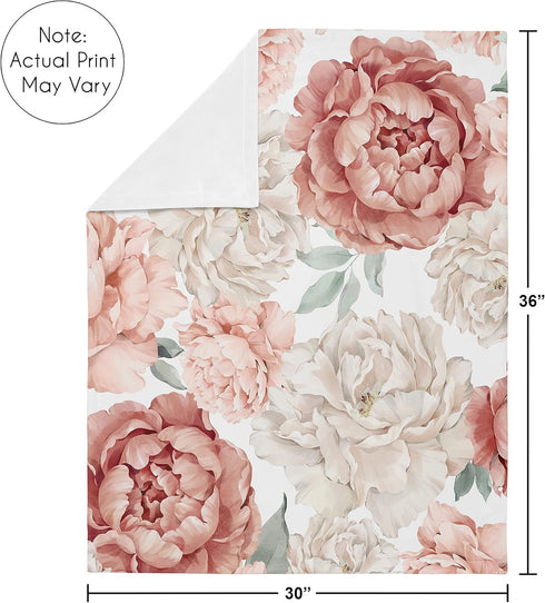 Sweet Jojo Designs Blush Pink Boho Shabby Chic Floral Girl Soft Baby Blanket Receiving Security Stroller Swaddle
