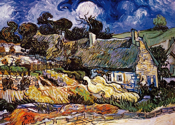 Moruska Thatched Cottages at Cordeville by Vincent Van Gogh 1000 Piece Jigsaw Puzzle, Museum Collection