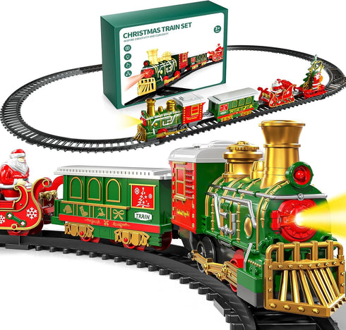 Novaluki Set 4-8, 3 4 5 6 7 8 Christmas Train for Kids, Electric Train Toy with Light and Sound, DIY Building Train