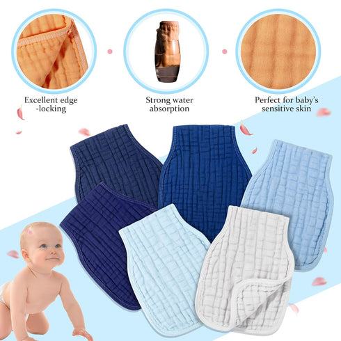 6 9 20 Inch 6 Frienda Pieces Baby Muslin Burp Cloths Large x Layer Burp Cloth Multi Colors Muslin Washcloths Diapers