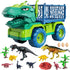 3-5 8 Set TEMI Dinosaur Truck Toys for Kids Years, Tyrannosaurus Transport Car Carrier Truck with Dinosaur Figures