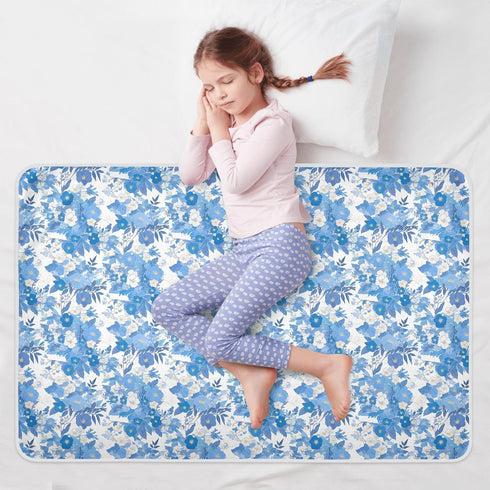 siphylline 52" 34" Blue Round Flower Spring Extra Large Resuable Changing Pad Covers Highly Absorbent Potty Training
