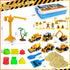 2.2lbs 6Pcs 3-8 Hymaz Construction Sensory Bin for Toddlers, Kids Play Sand Kit Toys Sandbox with Magic Sand, Alloy