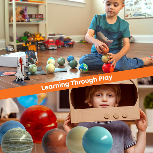 Planets for Kids Solar System Toys, Space Toys for Kids 3-5, Planet Balls and Astronaut Toys for Space Fun