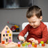Wooden Building Blocks Set for Kids, 24 PCS Rainbow Gem Cubes Stacking Blocks, Montessori Stacking Toy for Ages 3-6