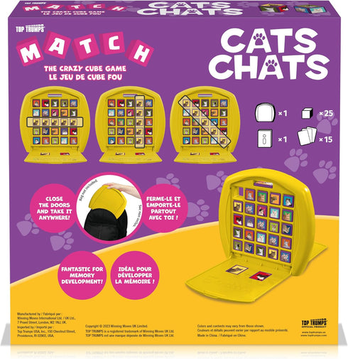 Top Trumps Match Game Cats - Family Board Games for Kids and Adults, Matching and Memory Game for 2 Players