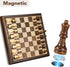 2 1 Set 13" 60 12 2 ELONGDI in Magnetic Chess & Chinese Checkers Wooden Board Game with Storage Drawer and Glass