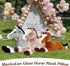 MaoGoLan Large 33" Horse Plush Stuffed Animal, Ridable Pony Plush Toy for Kids Girls, Tan